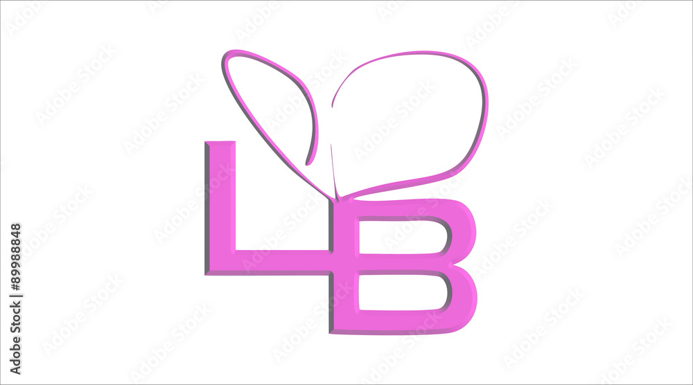 Logo, LB, LaBOMBONIERA, logotyp, różowe - obrazy, fototapety, plakaty 