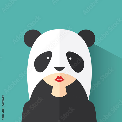  The girl in the Panda suit