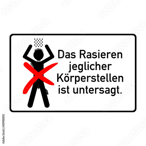 schild rasieren verboten II