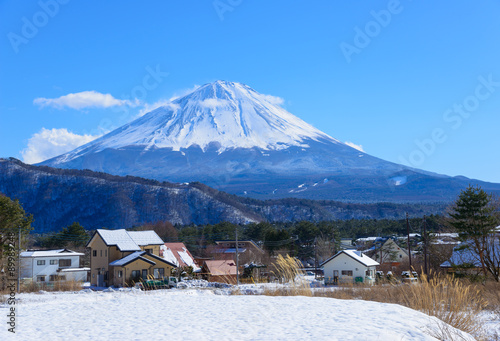 Mt.Fuji and Old houses