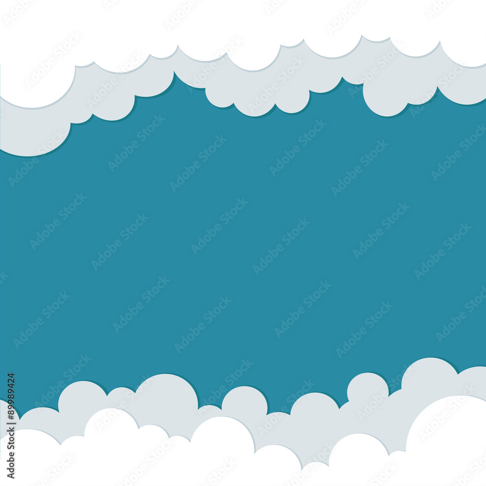 Icons cloud for your design. space for text. flat illustrations