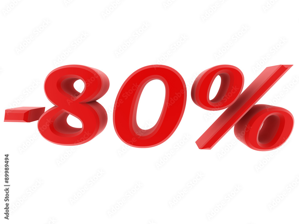 3d image 80 percent off digits 3d image 80 percent off digits