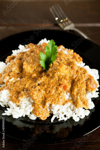 Indian Butter Chicken over steamed rice
