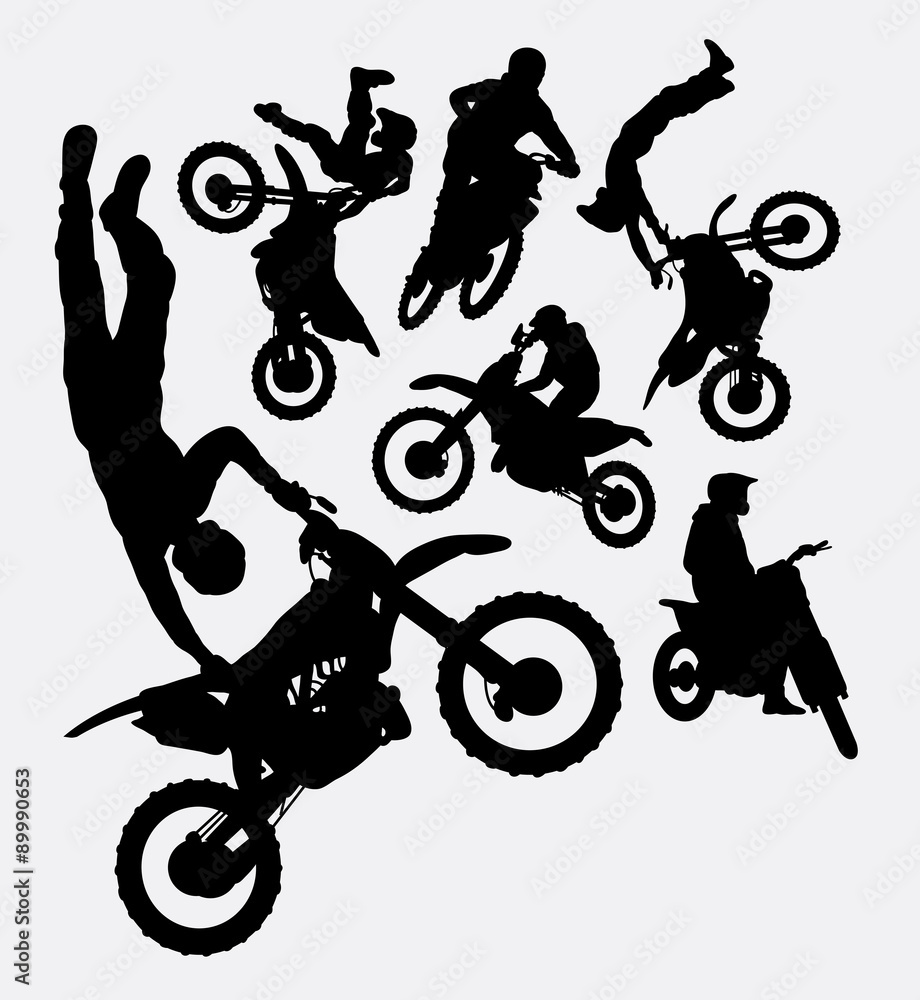 Fototapeta premium Motocross sport silhouettes