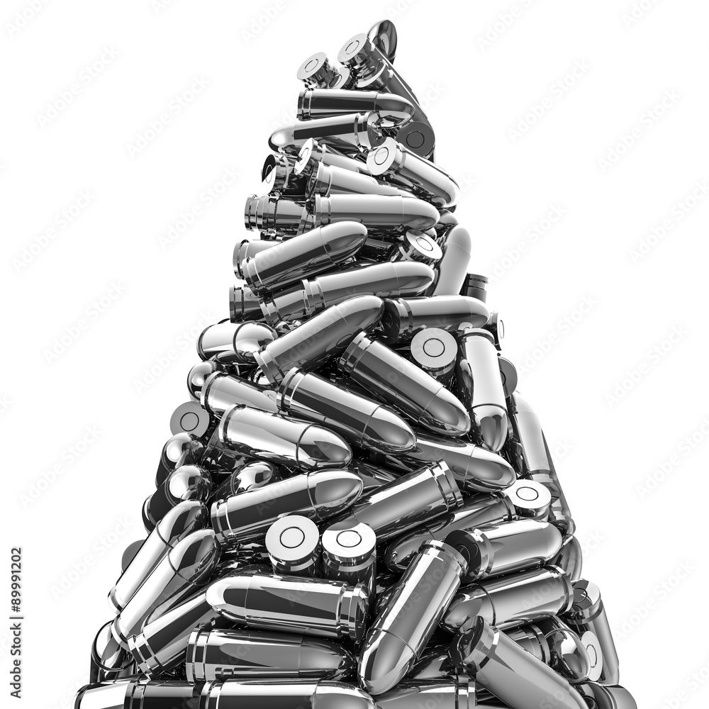 Silver bullets peak / 3D render of 9 mm bullets ilustración de Stock