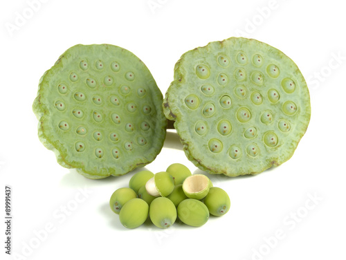 Lotus seeds solated on white