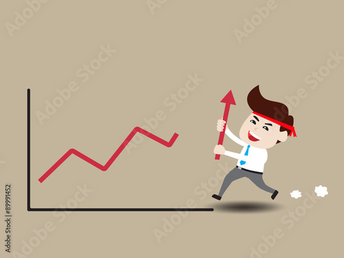 Businessman accelerate business growth