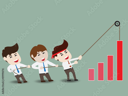 Businessman accelerate business growth