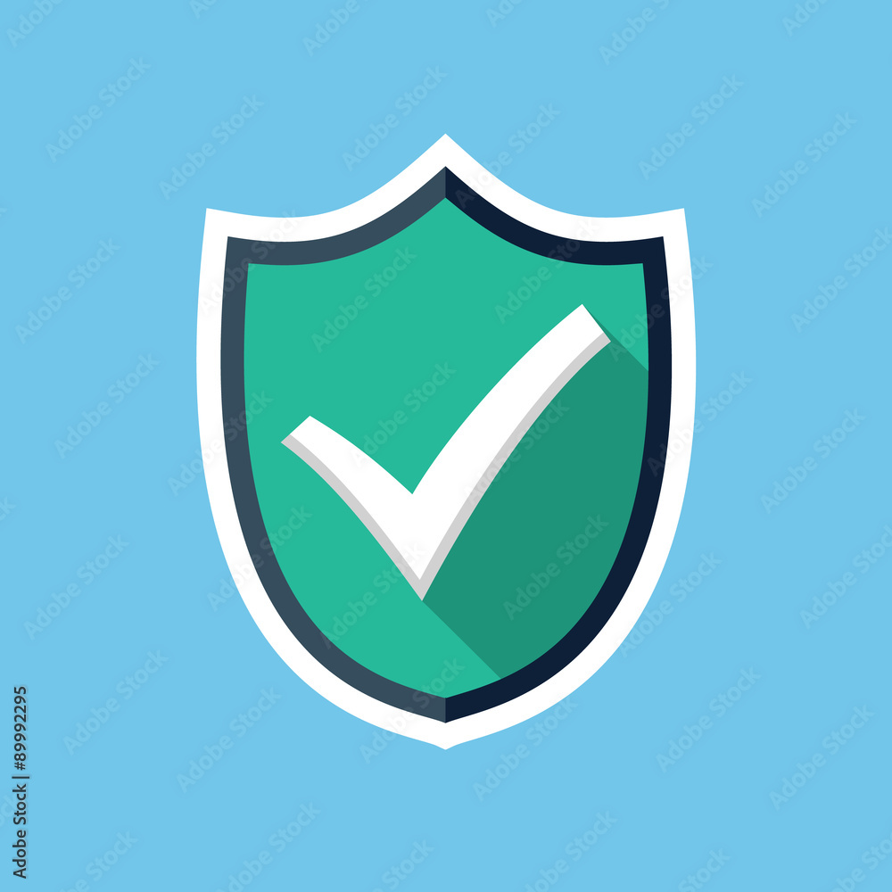 Vector shield with check mark icon Vector shield with check mark icon