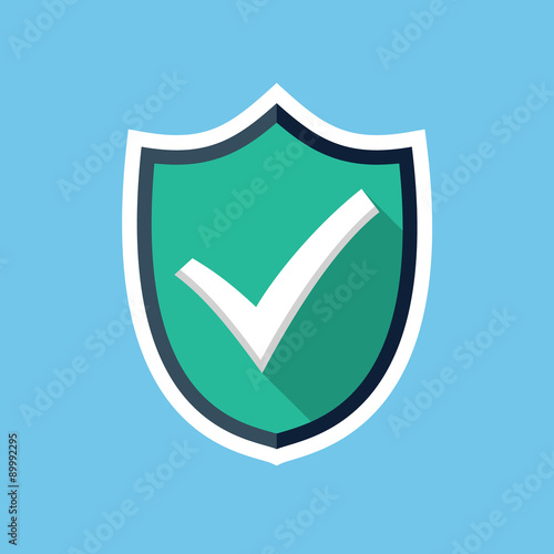 Vector shield with check mark icon