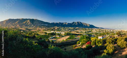 Panoramic View Of Cityscape Of Mijas in Malaga, Andalusia, Spain
