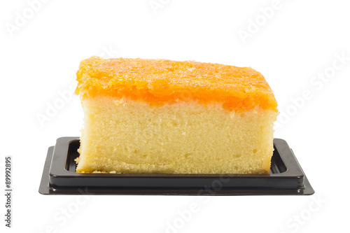 Foi Thong Cake isolated on white background,with clipping path
