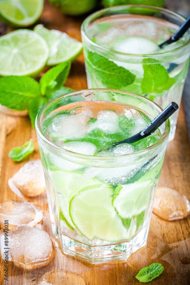 two cold mojitos cocktail two cold mojitos cocktail