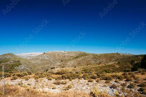 Panoramic View Of Mountains Landscape in Malaga, Andalusia, Spai