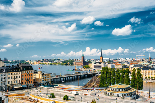 Scenic summer scenery of the Old Town in Stockholm  Sweden