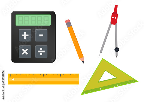 Education and math vector set of icons