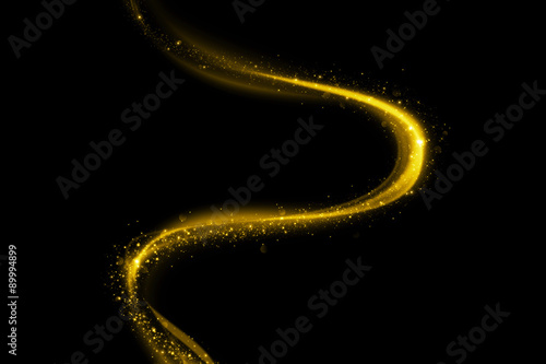 Glittering gold smoke wavy tail