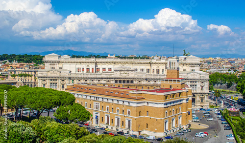 view of the beautiful cityscape of rome taken from the top of castel sant´angelo. photo