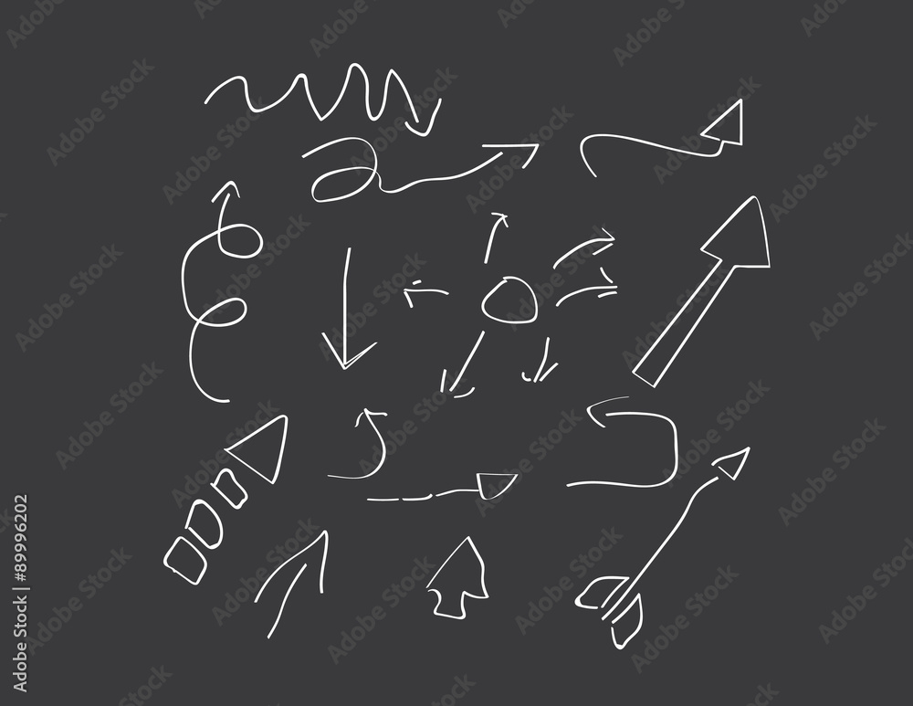 Hand drawn arrows set.Vector illustration. Hand drawn arrows set.Vector illustration.