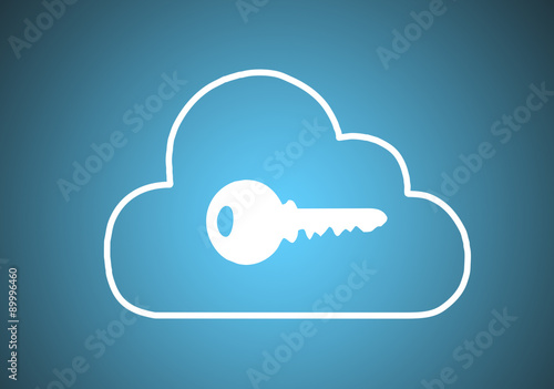Key on cloud ; Cloud computing security concept