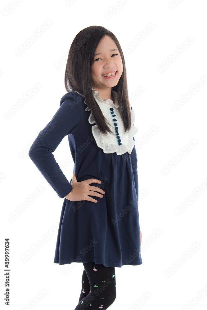Beautiful asian girl standing on white background Beautiful asian girl standing on white background