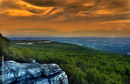 Effective lighting at Minnewaska State Park Reserve Upstate NY during summer time photo