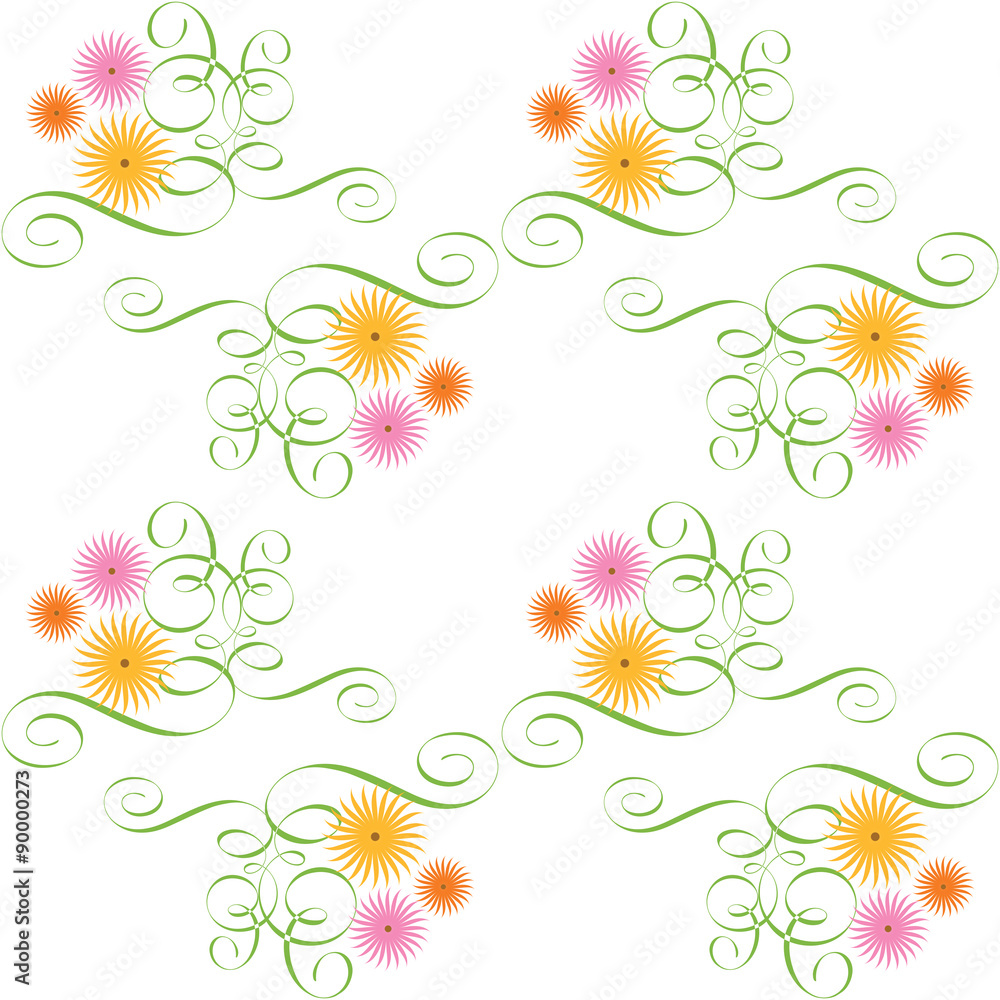 Fototapeta premium Seamless Pattern with flowers