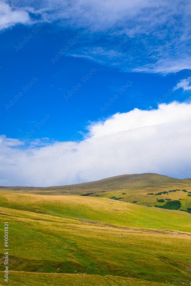 Bucegi, part of Carpathian mountains, Early summer landscape.Dramatical interpretation