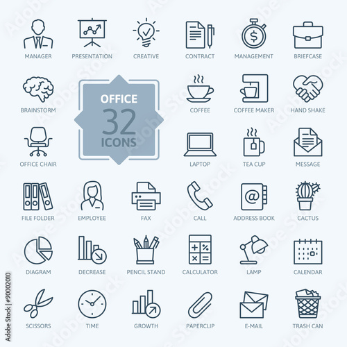 Outline web icon set - Office.