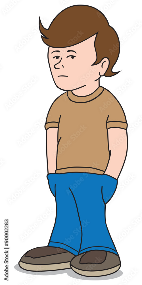 Εκτύπωση καμβά Young boy is hesitant to ask question