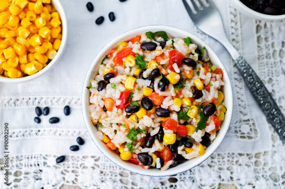 Lime black beans corn rice Lime black beans corn rice