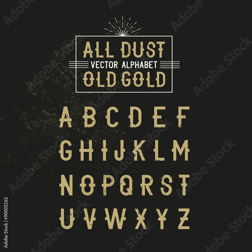 Bold all caps Vector Alphabet text for decoration and effects. Vector illustration.