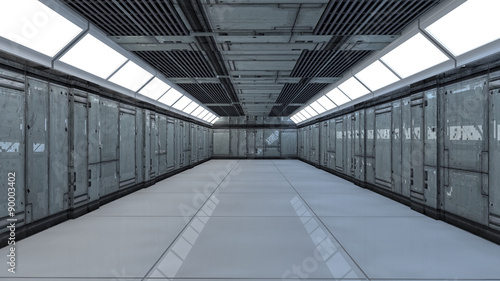 Modern futuristic corridor interior