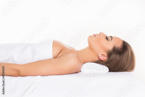 Spa. Relaxed young woman