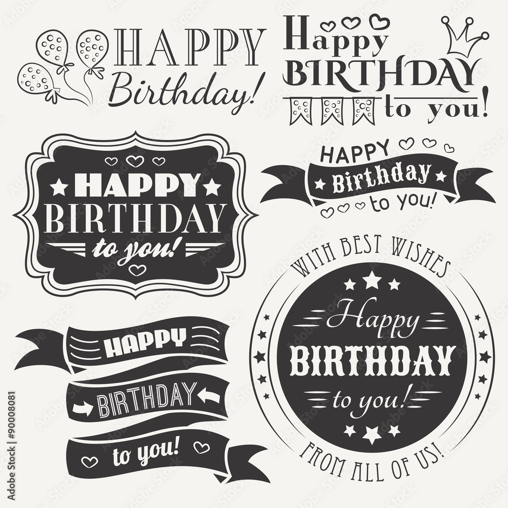 Ταπετσαρία Happy birthday greeting card collection in holiday design
