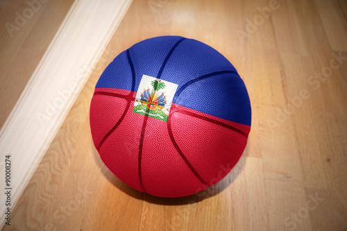 basketball ball with the national flag of haiti