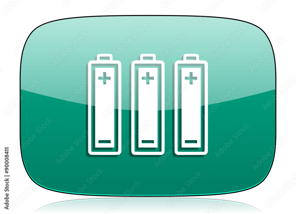 battery green icon power sign battery green icon power sign