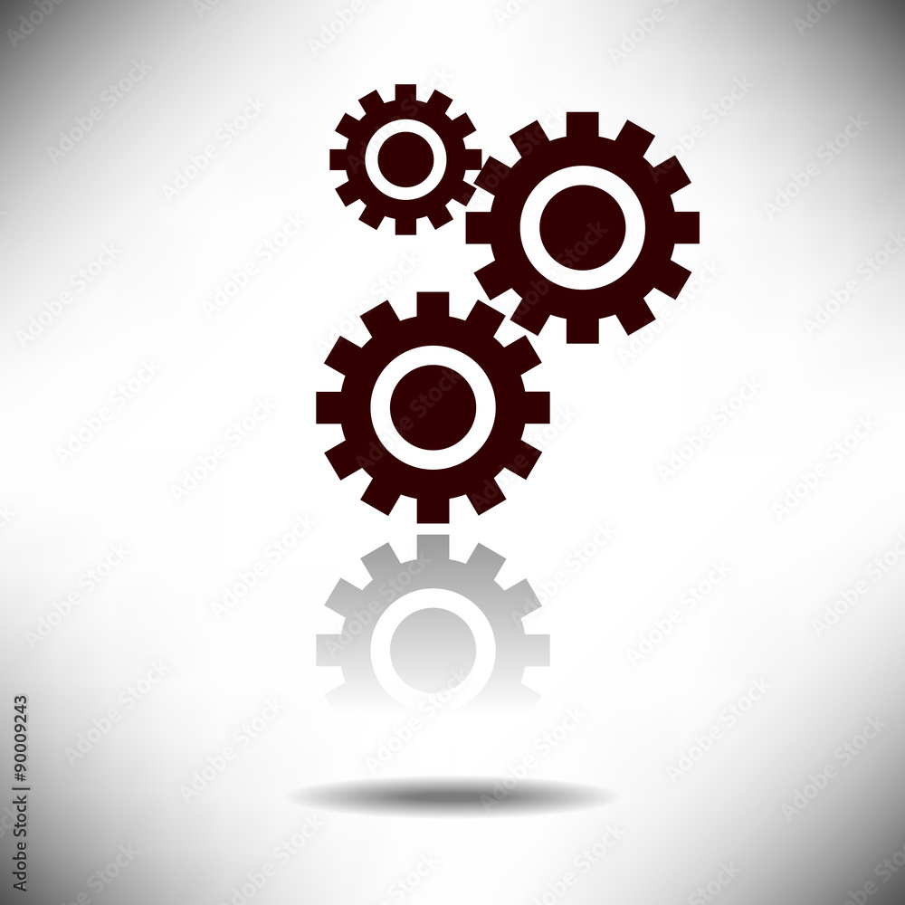 Cogwheel Development Icon on a Simple Background for Print or Web Cogwheel Development Icon on a Simple Background for Print or Web