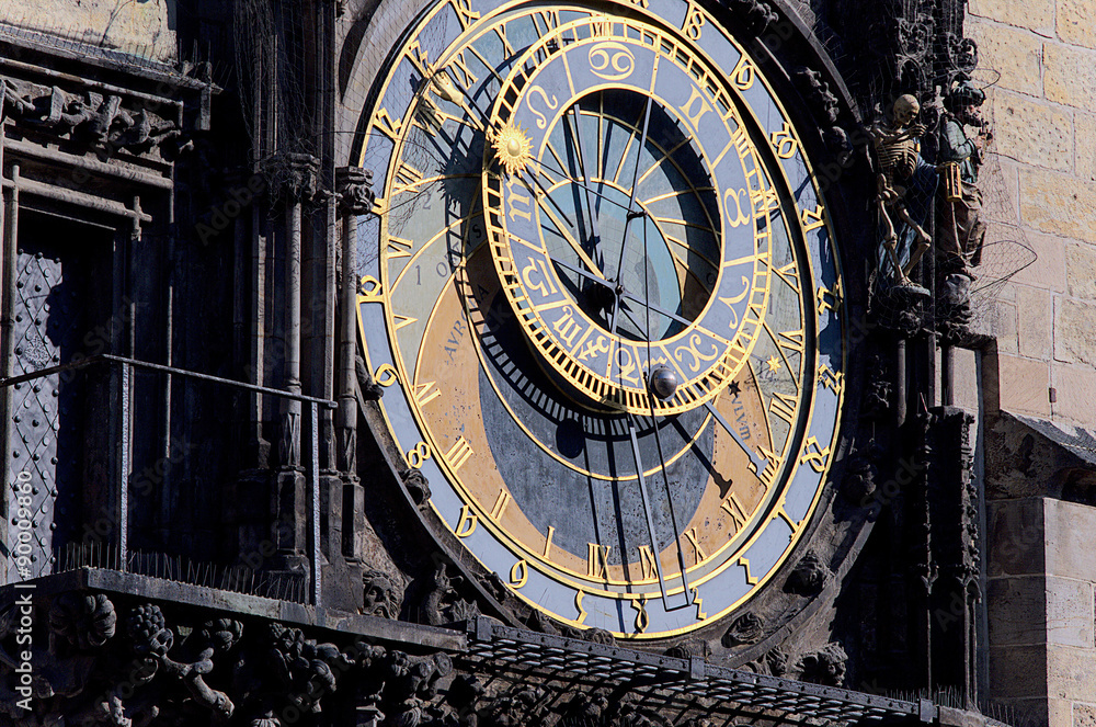 Obraz premium Detail of the Astronomical Clock in Prague's Old Town Square
