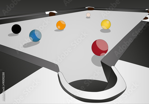 Black and White pool table