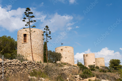 Abandoned Ruined Windmills in Javea, Spain