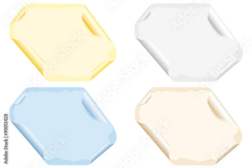 Quadro em tela Four color abstract scroll icon set