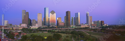 Houston Skyline, Memorial Park, Dusk, Texas photo