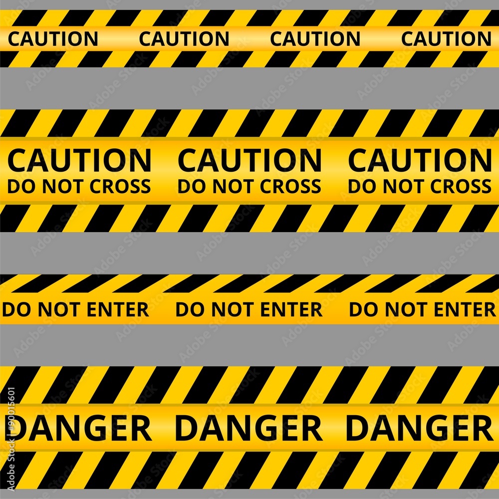 Caution Do not cross Do not enter and Danger Police Warning