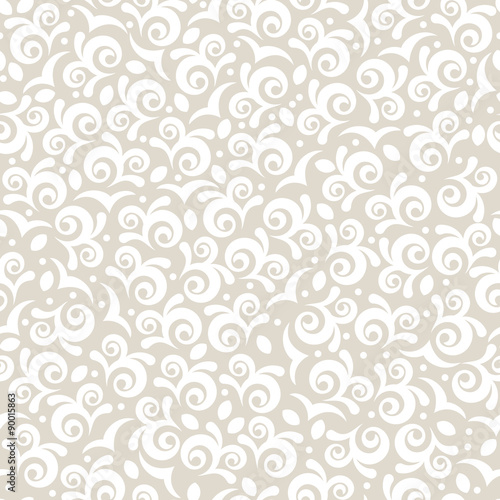 Vector seamless vintage floral pattern. Pastel beige colors abst