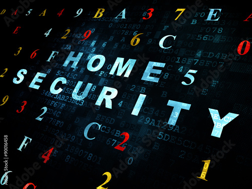 Privacy concept: Home Security on Digital background
