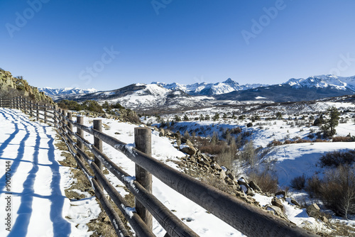 Winter at Dallas Divide Highway 62, near Ridgway, Colorado photo