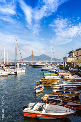 Napoli  and mount Vesuvius in  Italy