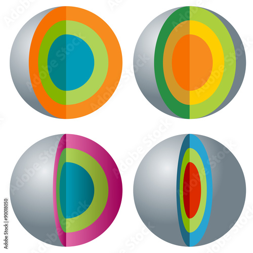 3d Layered Sphere Icon Set