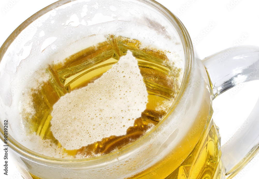 Beer head shaped as Lesotho in a beer mug.(series) Beer head shaped as Lesotho in a beer mug.(series)